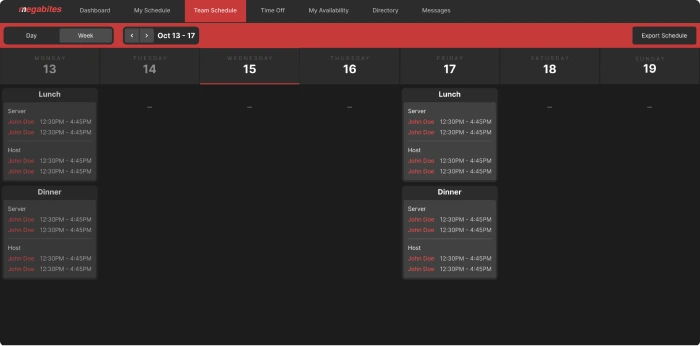 this is step 1 of a simple tutorial for how our application works. shows the desktop scheduler week view