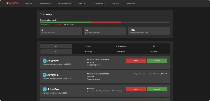 this is step 3 of a simple tutorial for how our application works. shows the desktop shift trade approval view